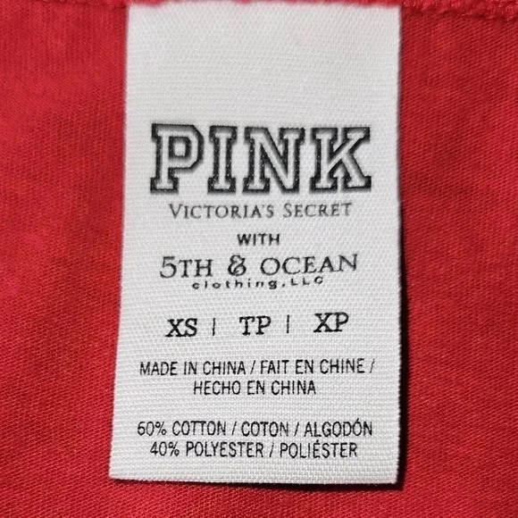 PINK Victoria’s Secret XS Angels Baseball V-Neck Tee | Game Day Graphic Top - Picture 4 of 7